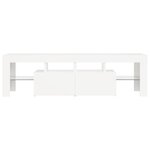 vidaXL Meuble TV avec lumières LED Blanc 140x36 5x40 cm