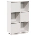 vidaXL Buffet haut Blanc 74x35x117 cm Bois massif de pin