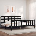 vidaXL Cadre de lit sans matelas noir 200x200 cm bois massif de pin
