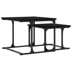 vidaXL Table basse gigogne 2 Pièces noir bois d'ingénierie