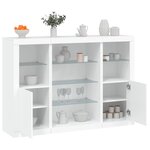 vidaXL Buffets avec lumières LED 3 Pièces blanc bois d'ingénierie