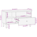 vidaXL Meuble TV 80x33x46 cm bois massif de manguier