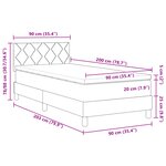 vidaXL Cadre de lit avec matelas & LED gris foncé 90x200 cm en velours