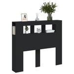 vidaXL Tête de lit à LED noir 120x18 5x103 5 cm bois d'ingénierie