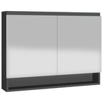 vidaXL Armoire à miroir de salle de bain 80x15x60 cm MDF anthracite