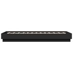 vidaXL Cadre de lit sans matelas avec lumières LED noir 75x190 cm