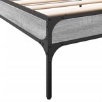 vidaXL Cadre de lit sonoma gris 90x200 cm bois d'ingénierie et métal