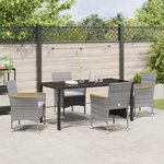 vidaXL Ensemble de dîner de jardin 5 pièces Gris Rotin Poly