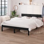 vidaXL Cadre de lit sans matelas noir bois massif