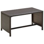 vidaXL Salon de jardin 4 Pièces avec coussins Résine tressée Marron