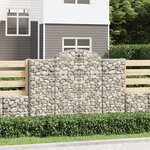vidaXL Paniers à gabions arqués 9 Pièces 200x50x140/160 cm Fer galvanisé