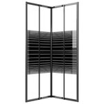 vidaXL Cabine de douche à rayures ESG 80x80x180 cm Noir
