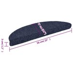 vidaXL Tapis d'escalier auto-adhésif Poinçon aiguilleté 15 Pièces Bleu