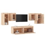 vidaXL Meubles TV 6 Pièces Bois massif de pin