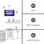Perel Destructeur d'insectes  électrique  LED UV  grille 2800 V  bac collecteur amovible  80 m²  noir