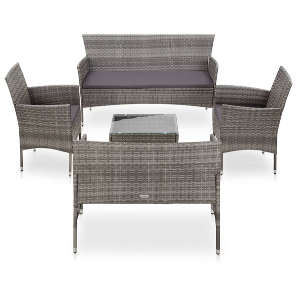 Salon de jardin meuble d'extérieur ensemble de mobilier 5 pièces avec coussins résine tressée gris 02_0016444