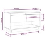 vidaXL Meuble TV Gris 74x34x40 cm Bois de pin massif