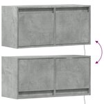 vidaXL Meuble TV mural avec lumières LED gris béton 80x31x35 cm