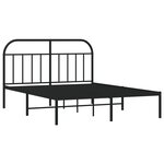 vidaXL Cadre de lit métal avec tête de lit noir 150x200 cm