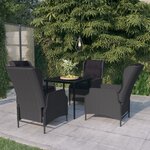 vidaXL Ensemble à manger de jardin 5 Pièces Gris foncé