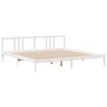 vidaXL Cadre de lit et tête de lit blanc 200x200 cm bois de pin massif