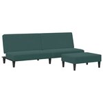 vidaXL Canapé-lit à 2 places avec repose-pied vert foncé velours