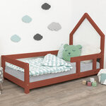Lit cabane enfant POPPI 90 x 190 rouge brique 1