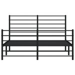 vidaXL Cadre de lit métal sans matelas avec pied de lit noir 160x200cm