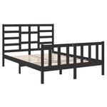 vidaXL Cadre de lit sans matelas noir bois massif 140x190 cm