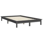vidaXL Cadre de lit Gris 160x200 cm Bois de pin massif