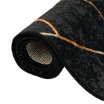 vidaXL Tapis lavable noir et doré 190x300 cm antidérapant