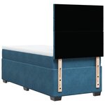 vidaXL Sommier à lattes de lit avec matelas bleu 90x190 cm velours