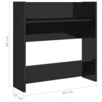 vidaXL Armoire à chaussure murales noir brillant bois d'ingénierie
