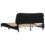 vidaXL Cadre de lit avec lumières LED noir 160x200 cm tissu