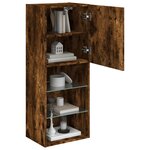vidaXL Meuble TV avec lumières LED chêne fumé 40 5x30x102 cm