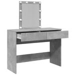 vidaXL Coiffeuse avec LED gris béton 100x40x130 cm