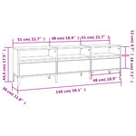 vidaXL Meuble TV blanc brillant 150x30x44 5 cm bois d'ingénierie