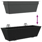 vidaXL Jardinières avec crochets 2 Pièces noir résine tressée