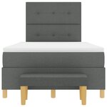 vidaXL Lit Box Spring avec Matelas & Banc Gris Foncé 120x200 cm Tissu