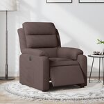 vidaXL Fauteuil inclinable électrique Marron foncé Tissu