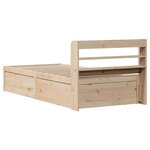 vidaXL Cadre de lit avec tête de lit 90x190 cm bois de pin massif