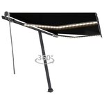 vidaXL Auvent automatique capteur de vent et LED 300x250 cm Anthracite