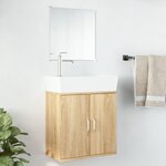 vidaXL Ensemble de meubles salle de bain 2 Pièces chêne bois d'ingénierie