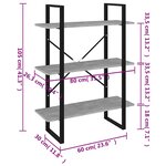 vidaXL Bibliothèque gris béton 80x30x105 cm bois d'ingénierie