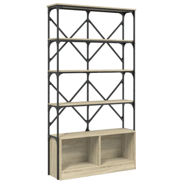 vidaXL Bibliothèque chêne sonoma 100x26x180cm bois ingénierie et métal