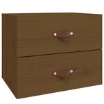 vidaXL Tables de chevet murales 2 Pièces Marron miel 50x36x40 cm