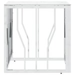vidaXL Table basse argenté 50x50x50 cm acier inoxydable et verre