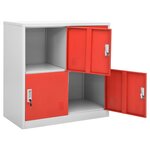 vidaXL Armoire à casiers Gris clair et rouge 90x45x92 5 cm Acier