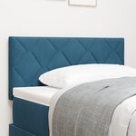 vidaXL Tête de lit LED Bleue Foncée Ensemble de 2 Tissu  Bois 100 cm Moderne