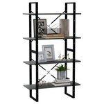 vidaXL Bibliothèque à 4 niveaux Gris 80x30x140 cm Bois de pin massif